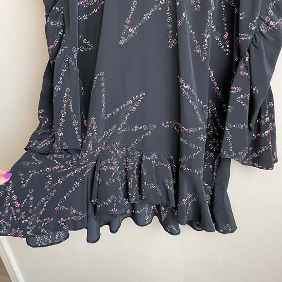 Topshop / Black Long Sleeve Star Mini Dress - Picture 7 of 12